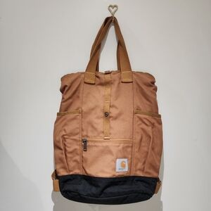 Carhartt Brown and Black Backpack/Tote Bag
